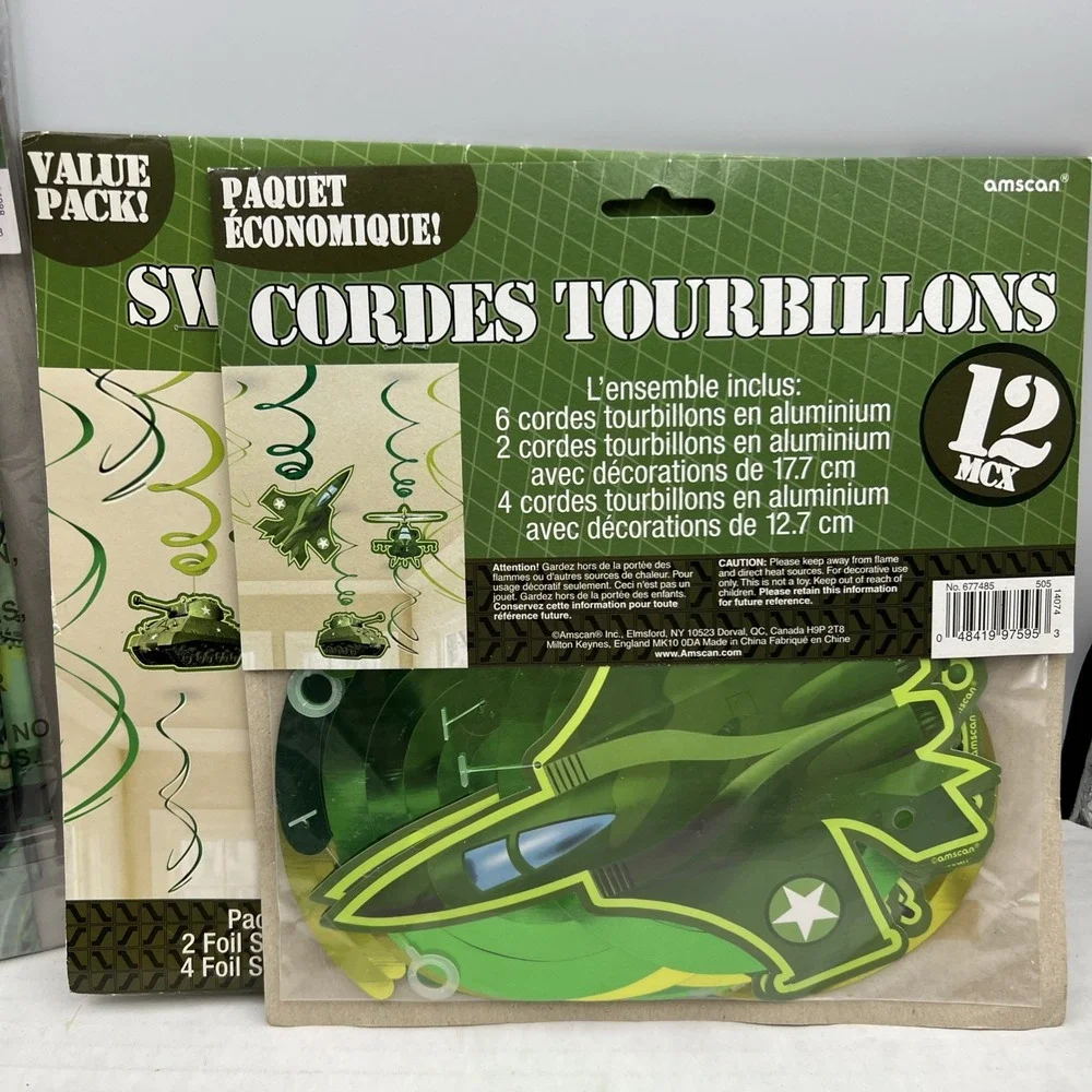MILITARY ARMY CAMOUFLAGE‎ BIRTHDAY PARTY SET - 6 PACKAGES PARTY SUPPLIES